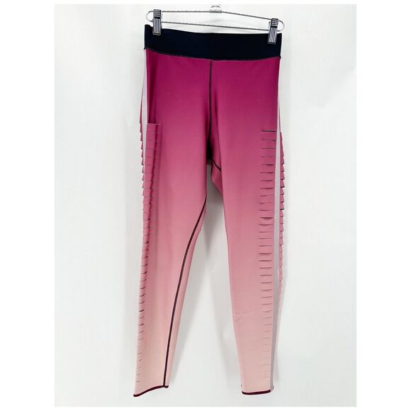 UltraCor Silk Slash Legging Ombre Burgundy Blush Size S Active Gym Glam Workout - Picture 2 of 12